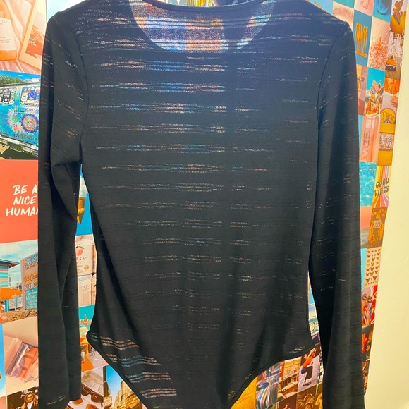 Black Mesh Striped See Through Bodysuit 🖤 - Picture 3 of 3